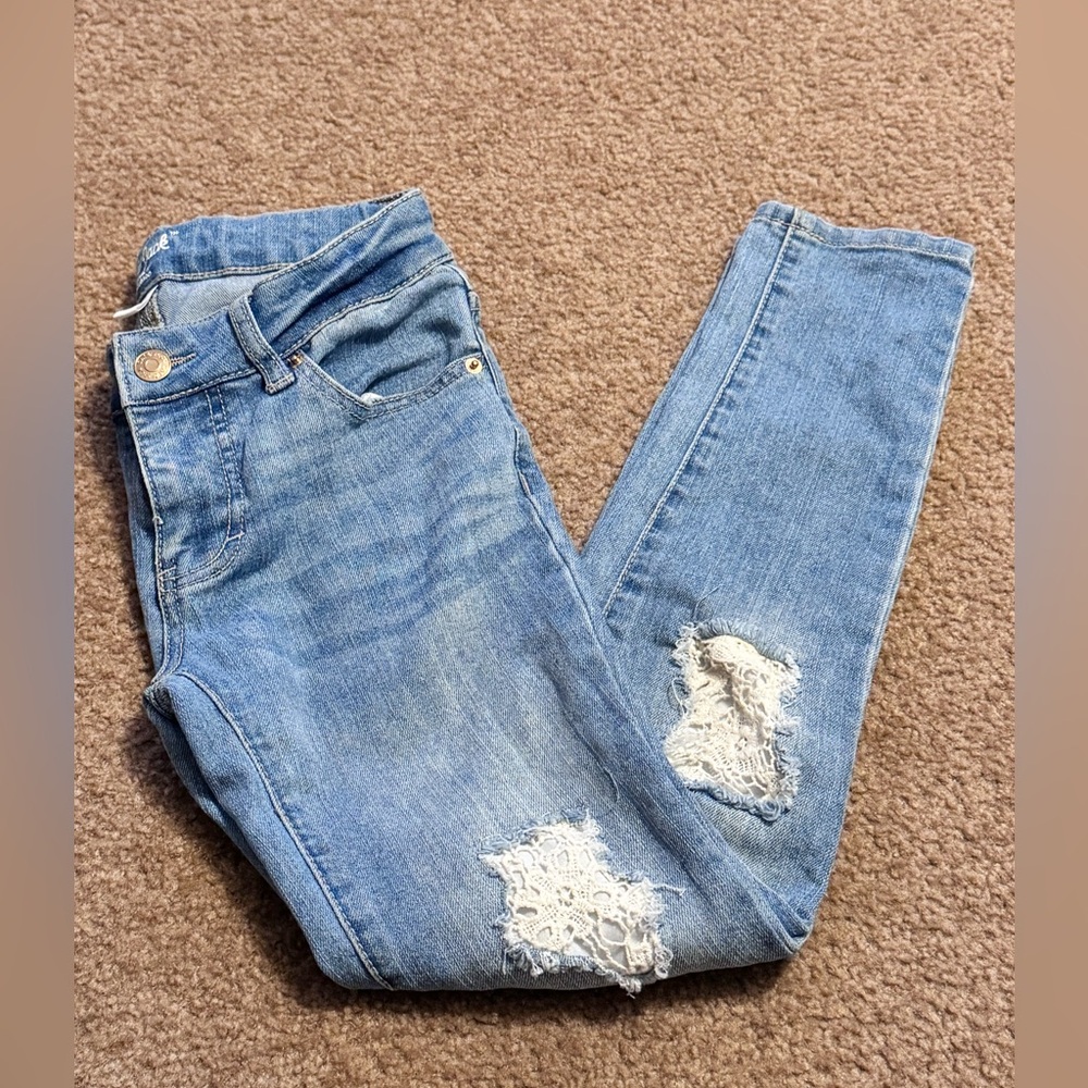 Cat & Jack Light Blue Distressed Skinny Jeans